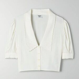 Aritzia Sunday Best White Solitaire Crop Top Blouse Size XS
